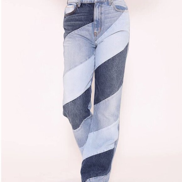 Revice 90's Baby Candy Shop Candy Stripe Denim Jeans Wide Leg High Waisted Fit - Picture 1 of 13